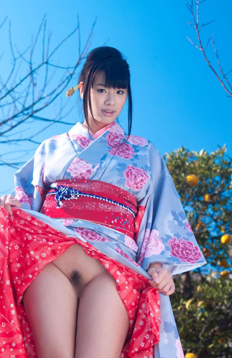 Busty Asian Babe Hana Haruna with Big Tits Wearing Kimono - Image Gallery  #514356